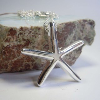 925 Silber Seestern Anhnger mit Kette