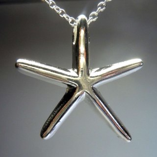 925 Silber Seestern Anhnger mit Kette