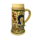 Antiker HB Hofbräuhaus Bierkrug um 1900 – „Ein guter Schuss“ Keramik-Humpen 0,5L