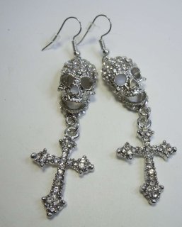 Gioachino Trentino Funkelnde Designer Totenkopf Ohrringe