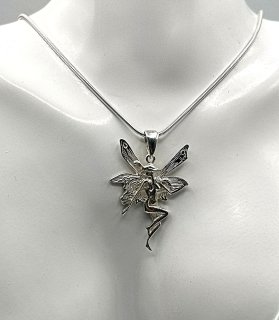 Elfe - elf - duende - cin  Anhnger Jugendstil Handarbeit an Kette aus 925 Silber