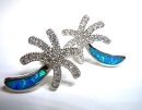 Samira -  Opal Silber Ohrringe caribian palm