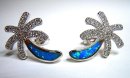 Samira -  Opal Silber Ohrringe caribian palm