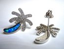 Samira -  Opal Silber Ohrringe caribian palm