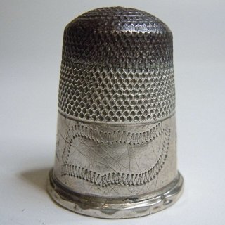 Silber Fingerhut mit Stahlkappe um 1920