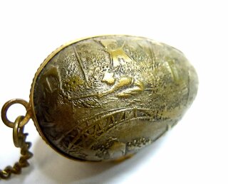 Fingerhut Behälter Box Messingdose China Chatelaine um 1900
