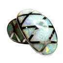 Samira - Sterling 925 Silber Opal Ohrringe wei Harlekina