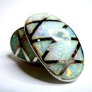Samira - Sterling 925 Silber Opal Ohrringe weiß Harlekina