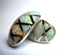Samira - Sterling 925 Silber Opal Ohrringe weiß Harlekina