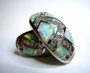 Samira - Silber Ohrringe Opal mit Zirkonia  weiß...