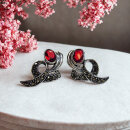 Jugendstil Ohrringe aus 925 Silber mit Granat &...