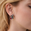 Jugendstil Ohrringe aus 925 Silber mit Granat & Markasit – Elegante Ohrstecker