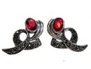 Noblesse - Granat Jugendstil Schleifen Ohrringe mit...