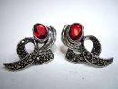 Noblesse - Granat Jugendstil Schleifen Ohrringe mit...