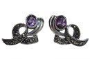 Noblesse - Amethyst Jugendstil Schleifen Ohrringe mit...