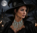 Gothic Biker Statement-Choker mit Kristall-Totenköpfen