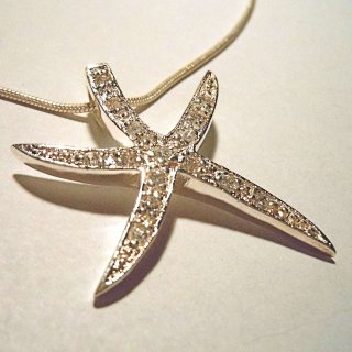 SAMIRA - 925 Silber Strass Seestern Anhnger mit Kette