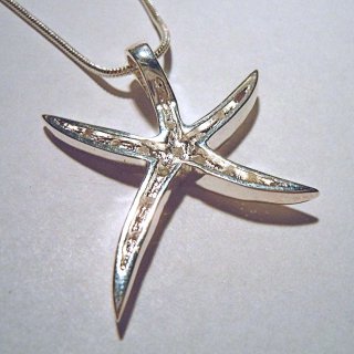 SAMIRA - 925 Silber Strass Seestern Anhnger mit Kette