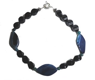 Night Sky - Auffllige Achat Kette / Collier - L55