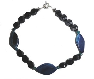 Night Sky - Auffällige Achat Kette / Collier - L55