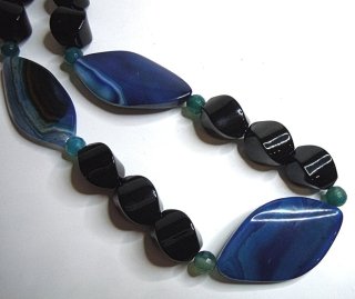 Night Sky - Auffllige Achat Kette / Collier - L55