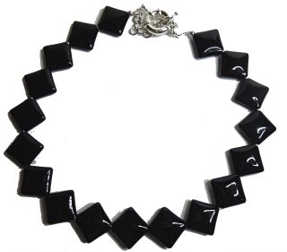 Square of Darkness - extravagante Achat Kette / Collier - L44+6