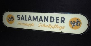 TOP Raritt - Salamander Schild Verkaufsschild - 50er Jahre