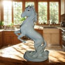 Antike Karl Ens Pferde Skulptur aus Porzellan – Modell 6031, Aufsteigender Wallach, ca. 25 cm