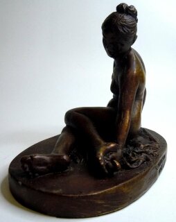 Bronze Akt - Nymphe mit Skorpion - nach Lorenzo Bartolini - Erotica