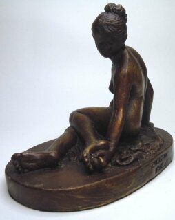 Bronze Akt - Nymphe mit Skorpion - nach Lorenzo Bartolini - Erotica
