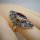 925 Silber Jugendstil Navette Ring mit Granat RG57