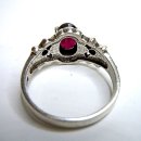 Noblesse - Jugendstil Silber Blüten Ring mit Granat + Markasiten
