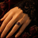 Victorian Revival Granat-Ring aus 925er Silber –...