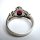 Noblesse - Jugendstil Silber Blüten Ring mit Granat + Markasiten