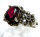 Victorian Revival Granat-Ring aus 925er Silber – Dark Romance RG56