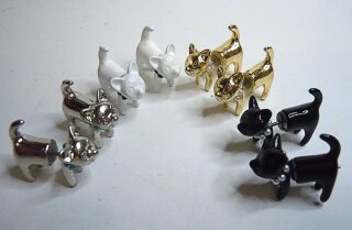 Traumhafte 3-D Katzen Ohrstecker Ohrringe Ohrschmuck
