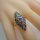 Noblesse  Silber Amethyst Jugendstil Navette Ring mit Markasit