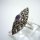 Noblesse  Silber Amethyst Jugendstil Navette Ring mit Markasit