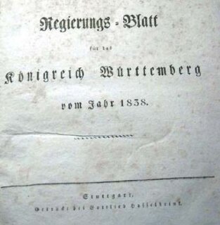 Württembergisches Regierungsblatt gebunden