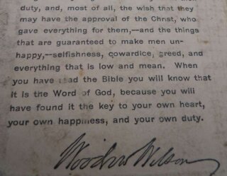 Orig. US White House Taschen Bibel bebildert & signiert 1917