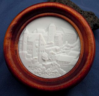 Meissen Porzellan Medaille / Plakette - Burg Hohnstein