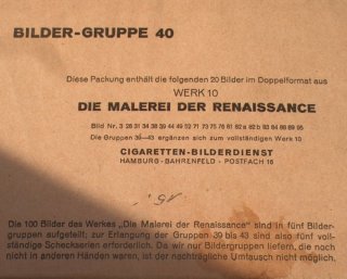 20 Sammelbilder Die Malerei der Renaissance Gr.40