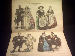 Zur Geschichte der Kostüme - Münchener Bilderbogen um 1880 - vollständig