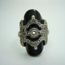 Eleganter Sterling Silber Onyx Art Deco Ring mit Markasiten RG54