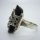 Eleganter Sterling Silber Onyx Art Deco Ring mit Markasiten RG58