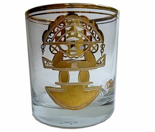 6 Hochwertige Whiskey Whisky Gläser mit aufwendiger Goldmalerei - Neu