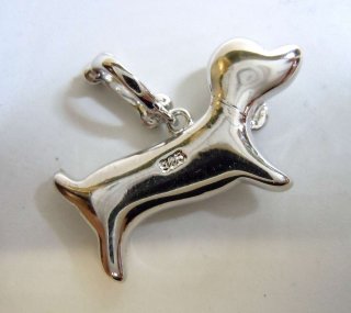 Samira - Silber Opal Dackel - Hunde Anhnger Trixi - mit 925 Silberkette