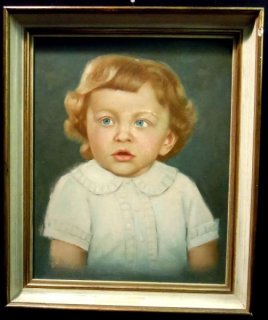 Gründerzeit Kinderportrait Tempera auf Holz um 1890