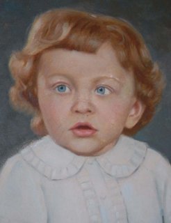 Jugendstil Kinderportrait Tempera auf Holz um 1900
