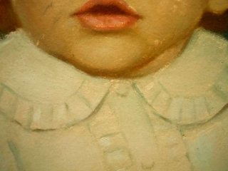 Jugendstil Kinderportrait Tempera auf Holz um 1900